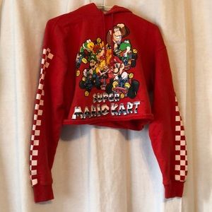 Forever 21 Super Mario Kart Cropped Hoodie